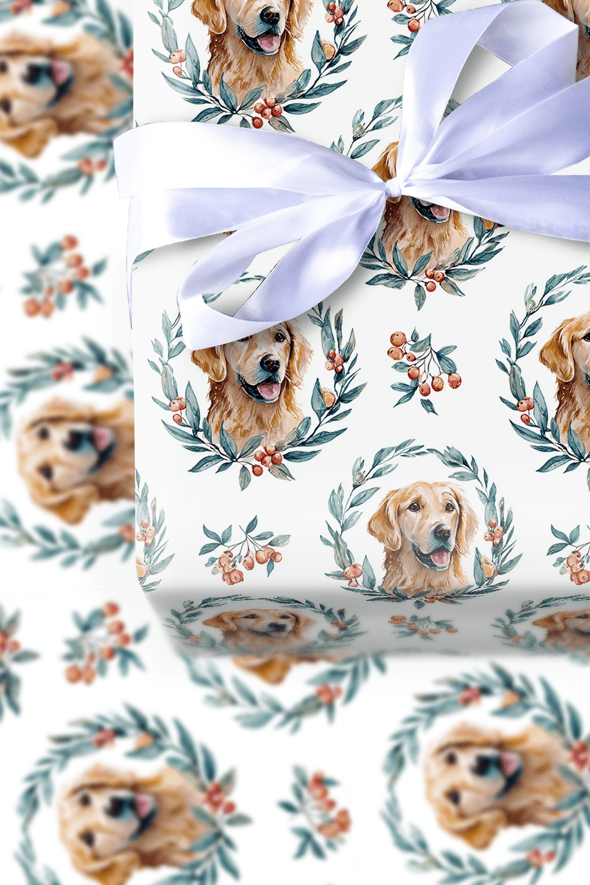 Wreath of Gold - Wrapping Paper - Aspen & Arlo