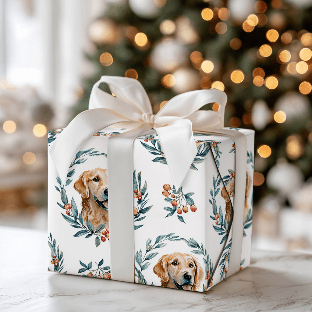 Wreath of Gold - Wrapping Paper - Aspen & Arlo