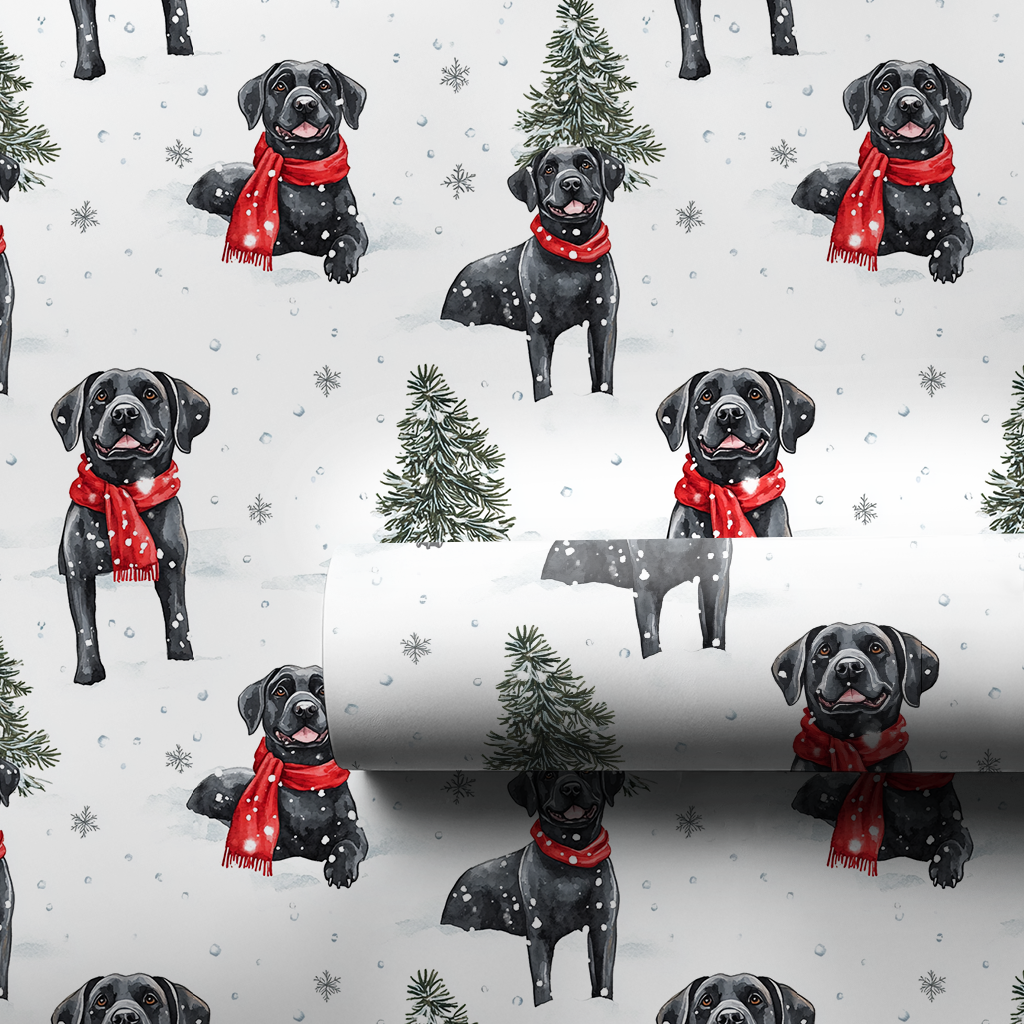 Snow Day for Black Lab - 1 Roll