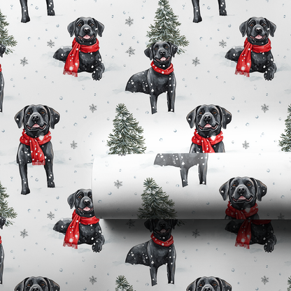 Snow Day for Black Lab - 1 Roll