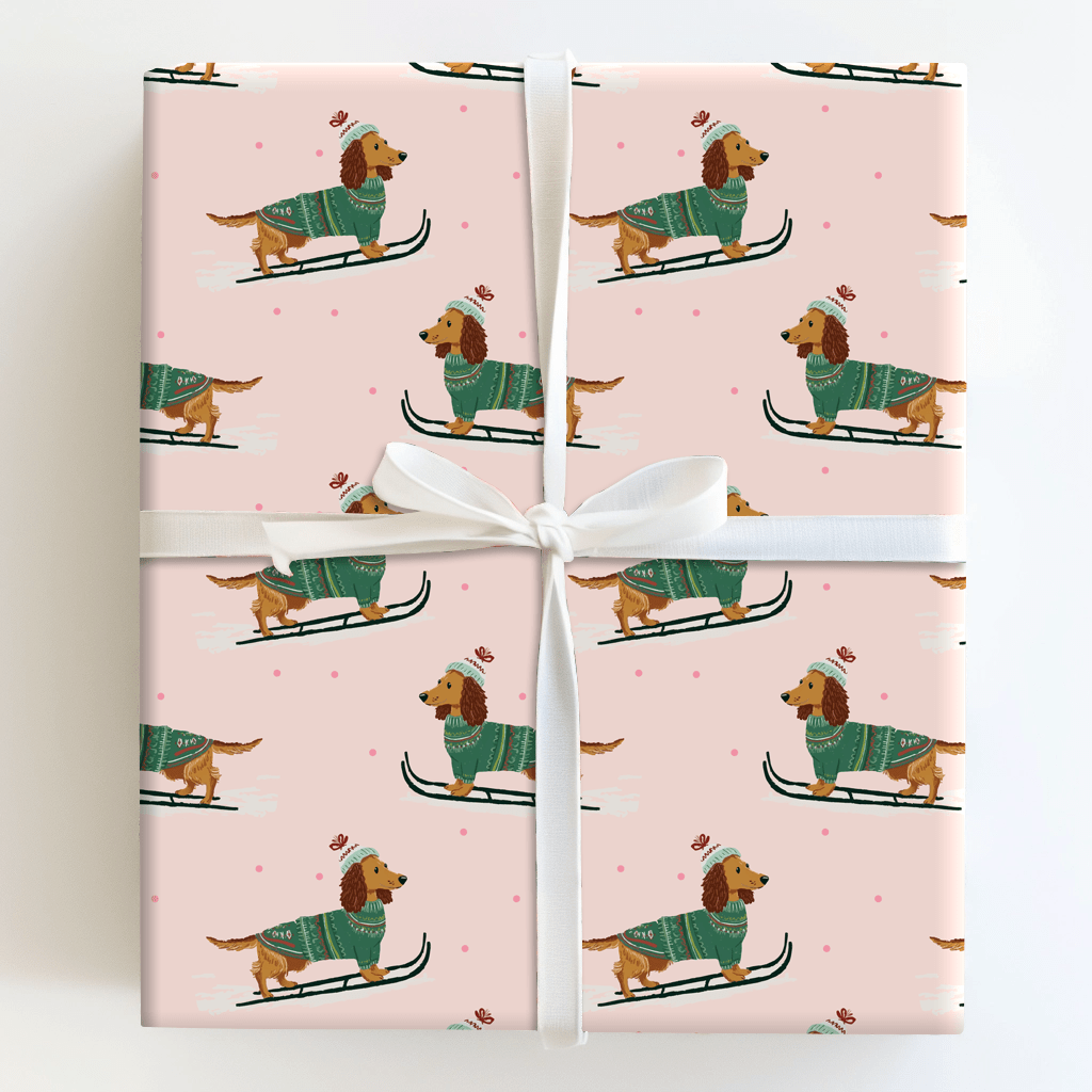Dachshund Downhill - Wrapping Paper - Aspen & Arlo