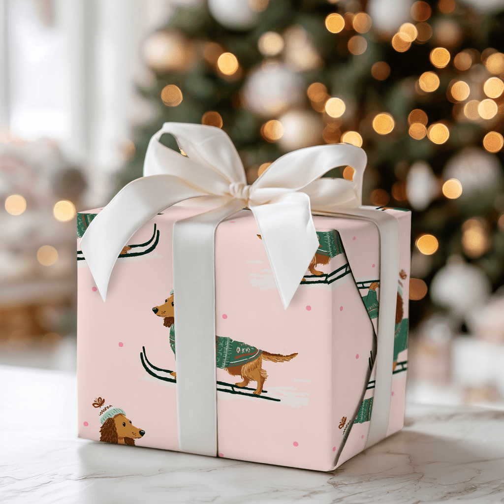 Dachshund Downhill - Wrapping Paper - Aspen & Arlo