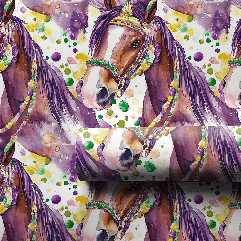 Mardi Gras Clydesdale - Wrapping Paper - Aspen & Arlo