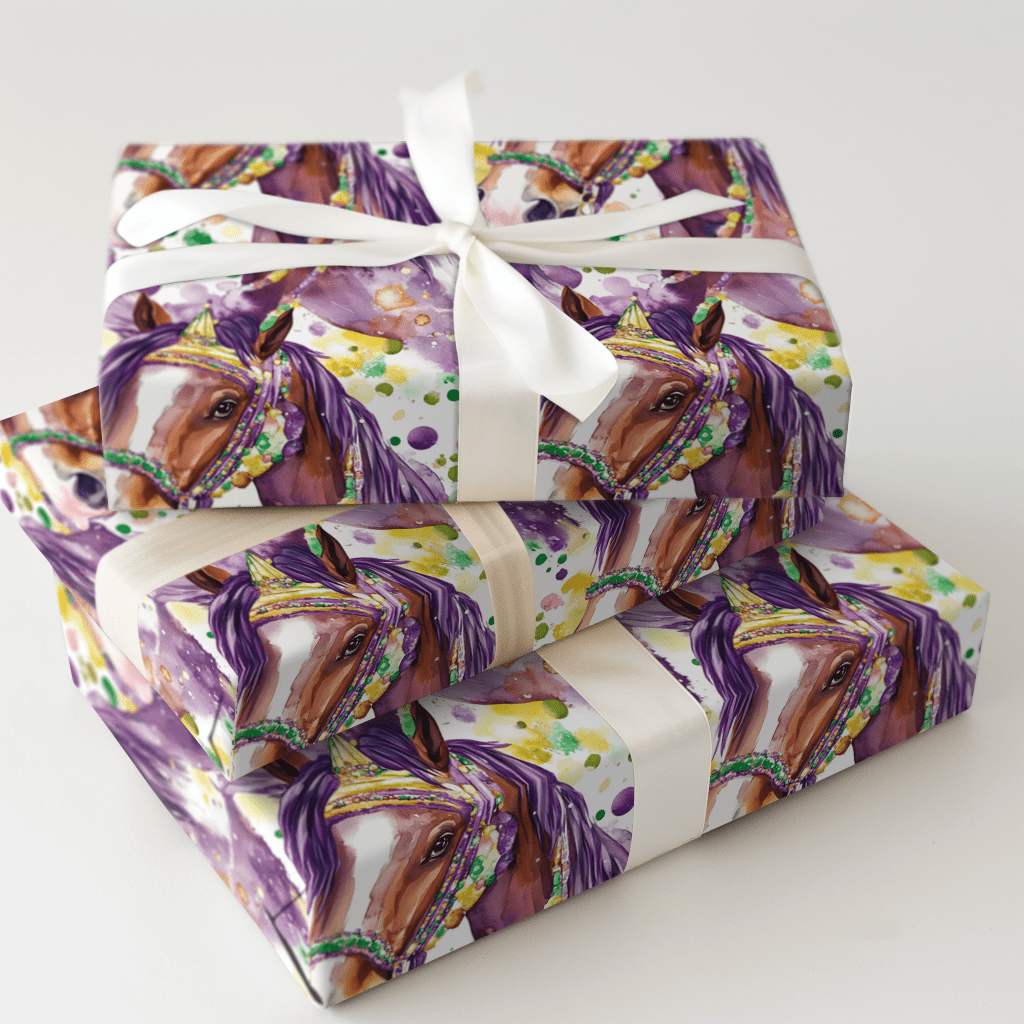 Mardi Gras Clydesdale - Wrapping Paper - Aspen & Arlo