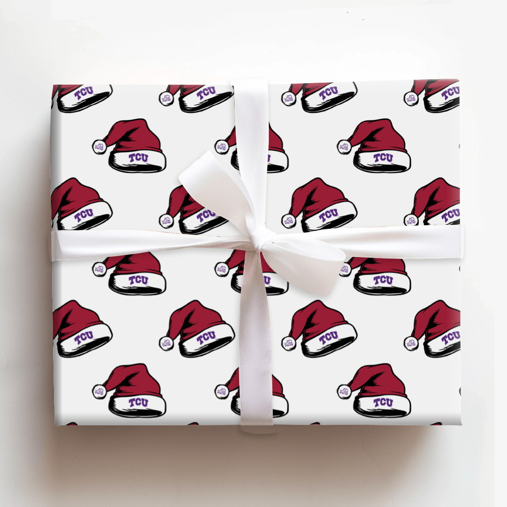 TCU Santa Hat - Wrapping Paper - Aspen & Arlo