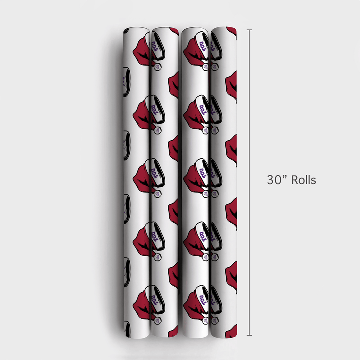 TCU Santa Hat - Wrapping Paper - Aspen & Arlo