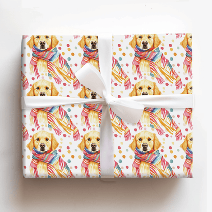 Bundle Up with the Golden Retriever - Wrapping Paper - Aspen & Arlo