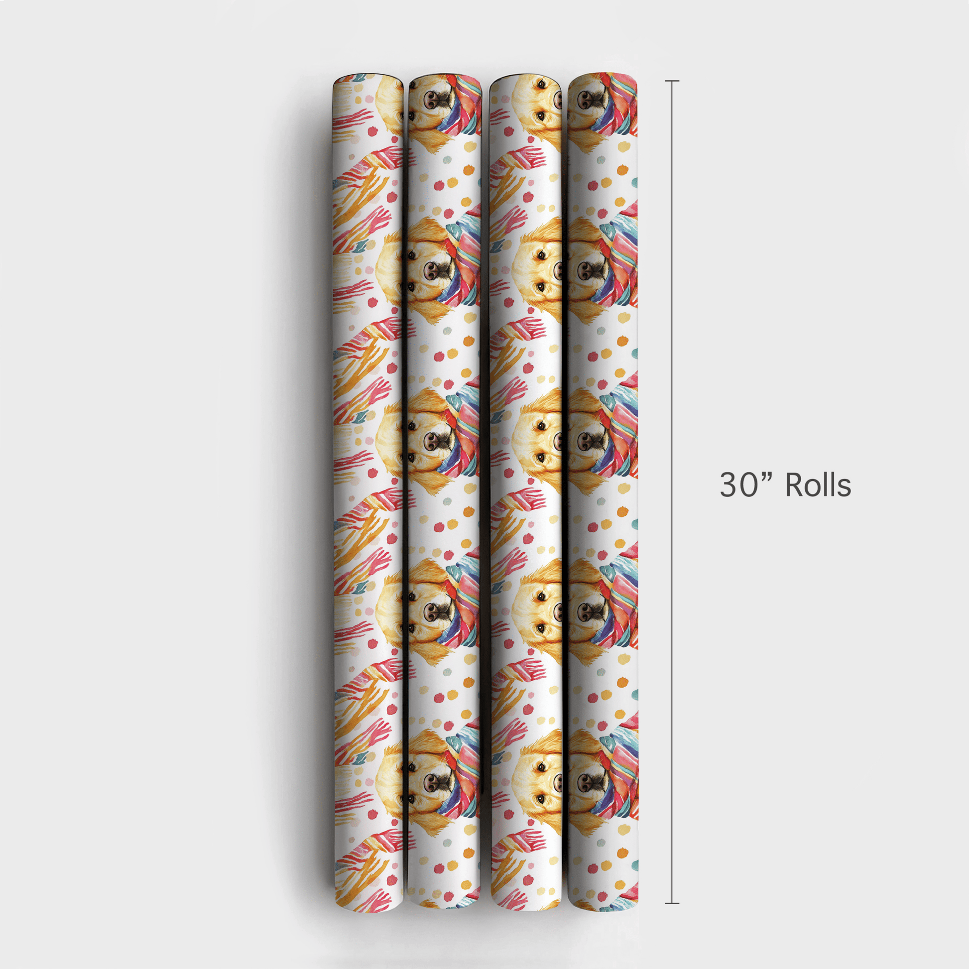 Bundle Up with the Golden Retriever - Wrapping Paper - Aspen & Arlo