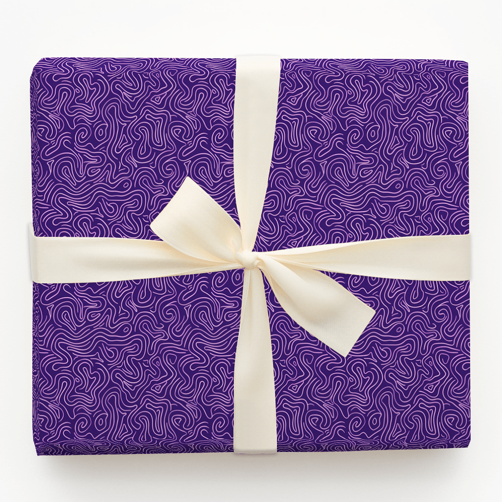 Purple Squiggles - Wrapping Paper - Aspen & Arlo