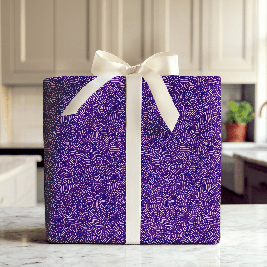 Purple Squiggles - Wrapping Paper - Aspen & Arlo