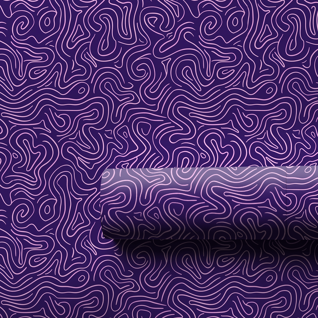 Purple Squiggles - Wrapping Paper - Aspen & Arlo