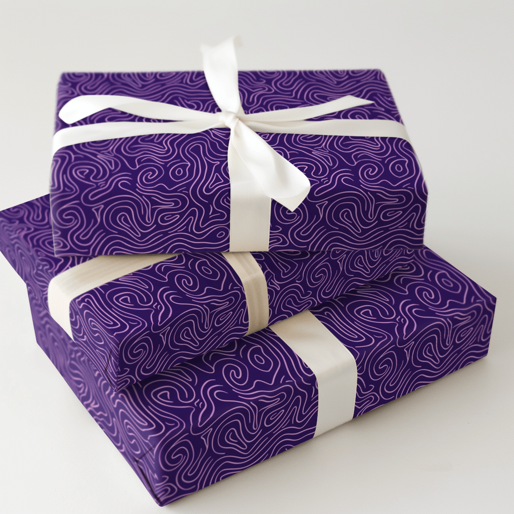 Purple Squiggles - Wrapping Paper - Aspen & Arlo