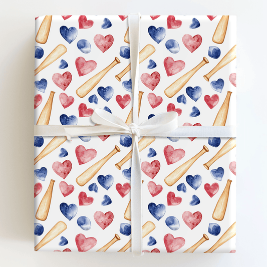 Batting My Heart - Wrapping Paper - Aspen & Arlo