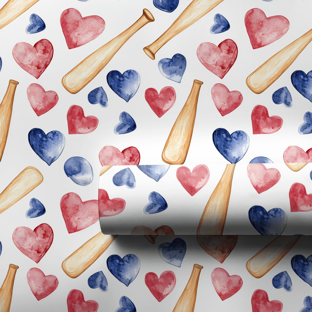 Batting My Heart - Wrapping Paper - Aspen & Arlo