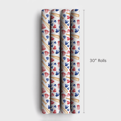 Batting My Heart - Wrapping Paper - Aspen & Arlo