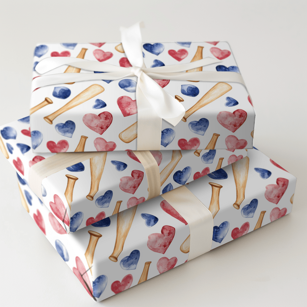 Batting My Heart - Wrapping Paper - Aspen & Arlo
