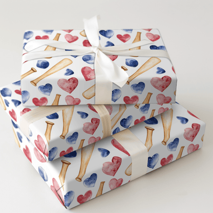 Batting My Heart - Wrapping Paper - Aspen & Arlo