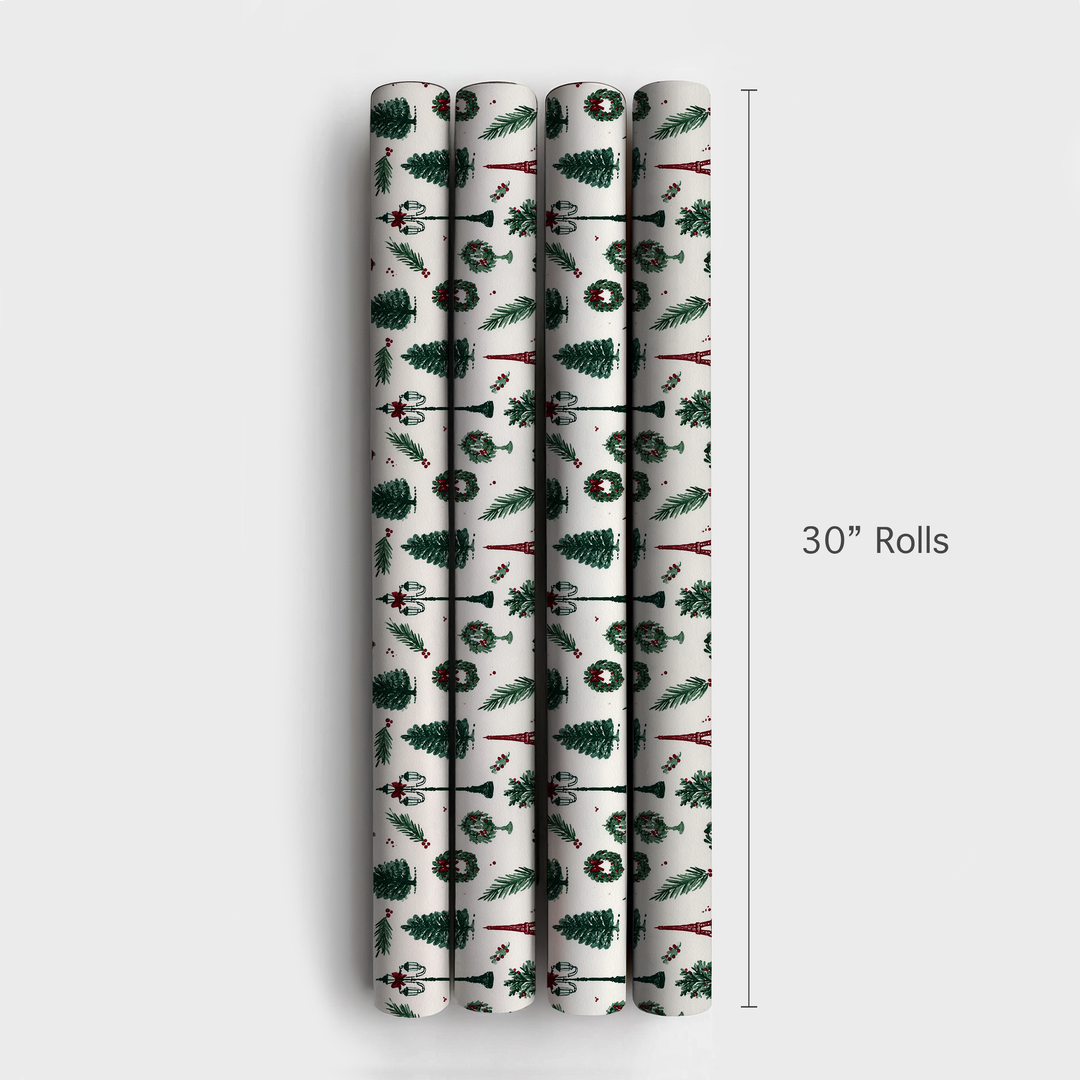 Ivory Pines and Lantern Toile