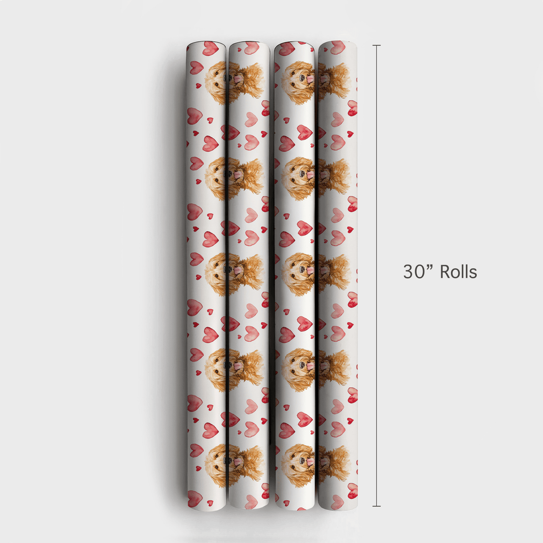 Goldendoodle Valentine - Wrapping Paper - Aspen & Arlo