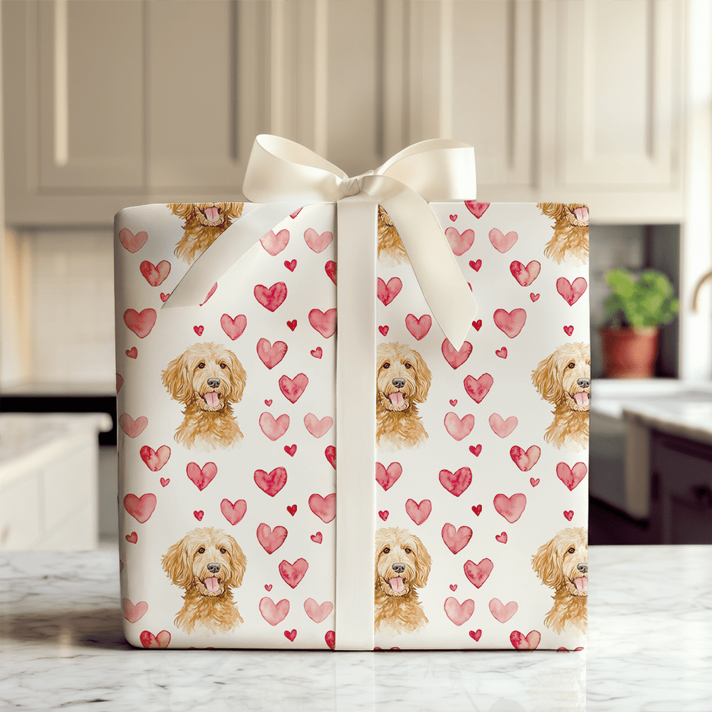Goldendoodle Valentine - Wrapping Paper - Aspen & Arlo