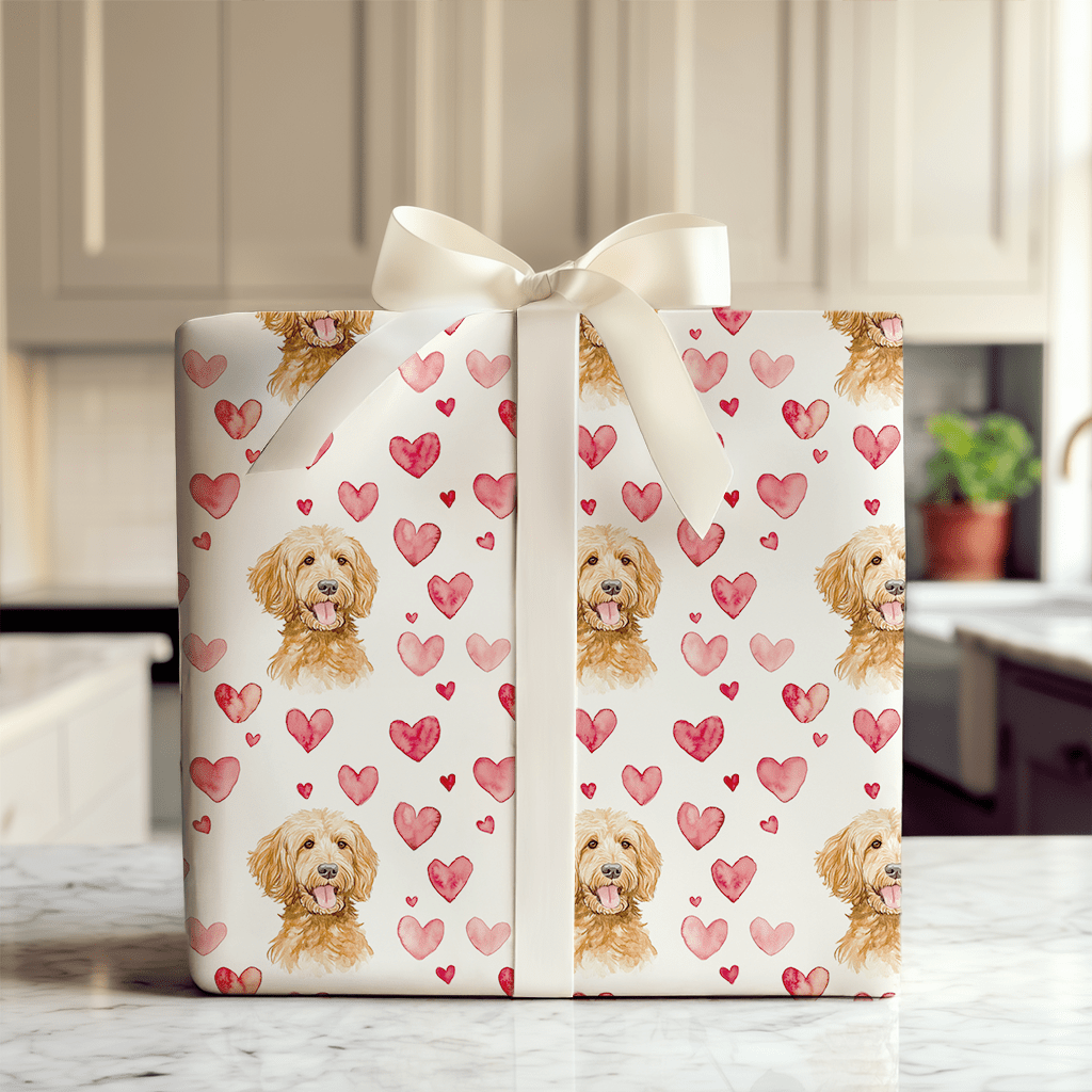 Goldendoodle Valentine - Wrapping Paper - Aspen & Arlo