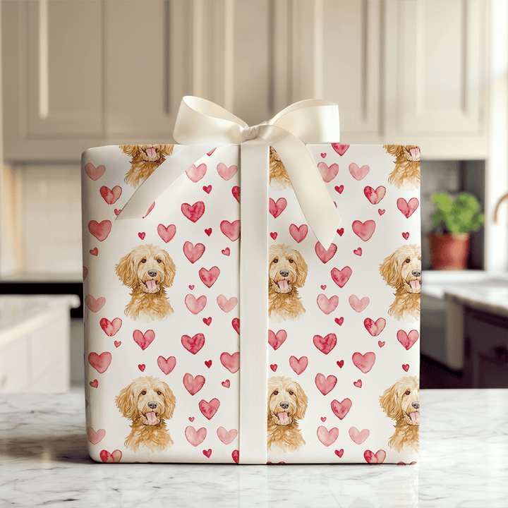 Goldendoodle Valentine - Wrapping Paper - Aspen & Arlo