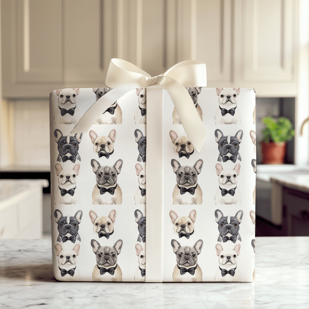 Black Tie with the Frenchies - Wrapping Paper - Aspen & Arlo
