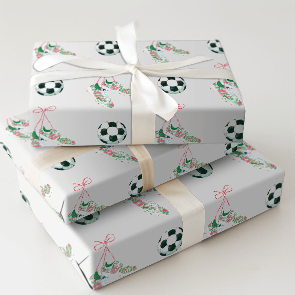Soccer Ball and Cleats - Wrapping Paper - Aspen & Arlo