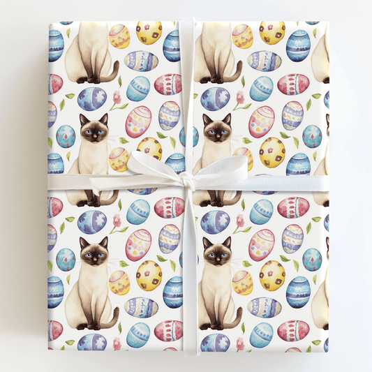 Easter Eggs with the Siamese - Wrapping Paper - Aspen & Arlo