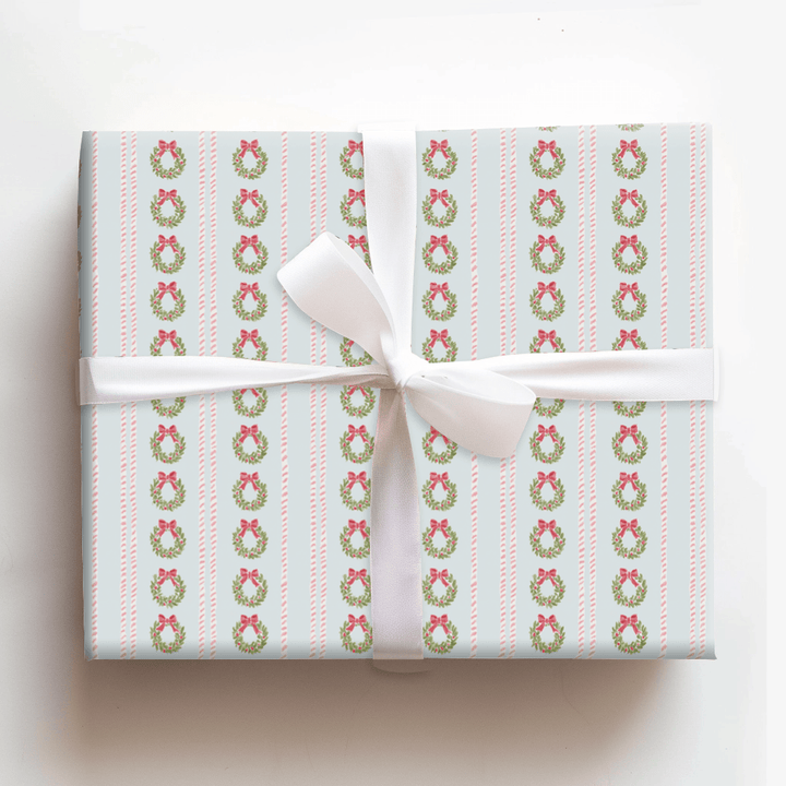 Wreath Stripe - Wrapping Paper - Aspen & Arlo