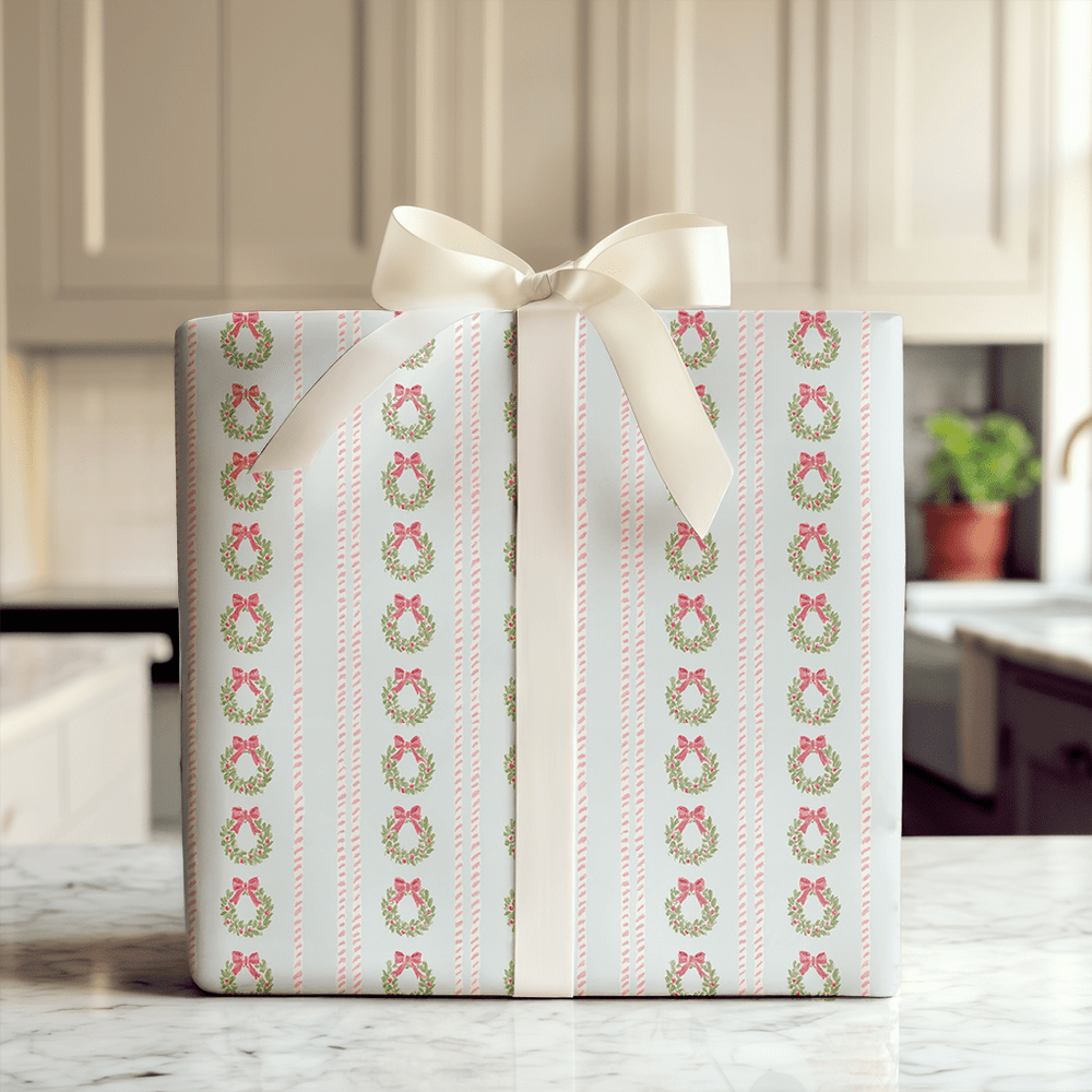 Wreath Stripe - Wrapping Paper - Aspen & Arlo