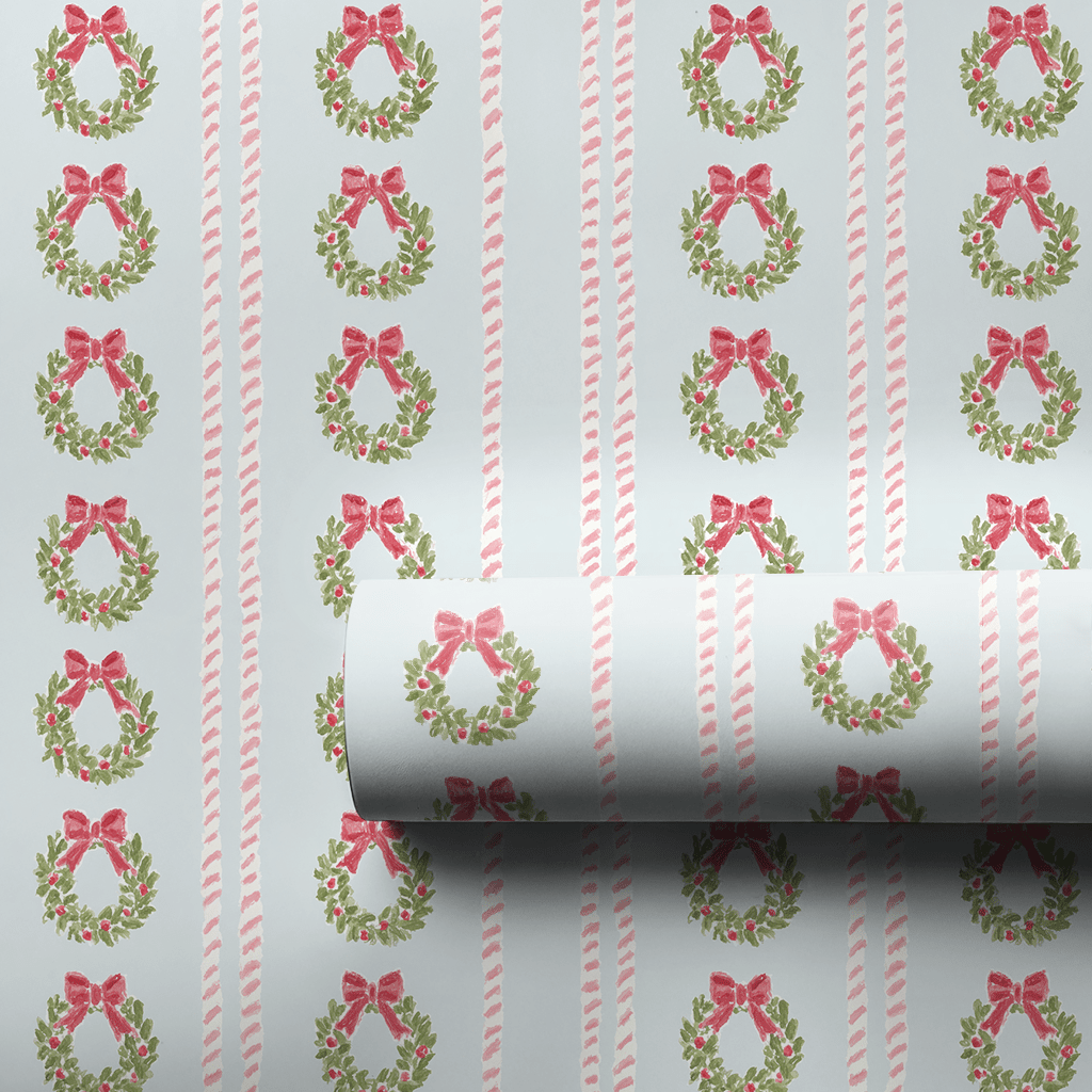 Wreath Stripe - Wrapping Paper - Aspen & Arlo