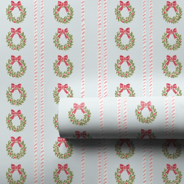 Wreath Stripe - Wrapping Paper - Aspen & Arlo