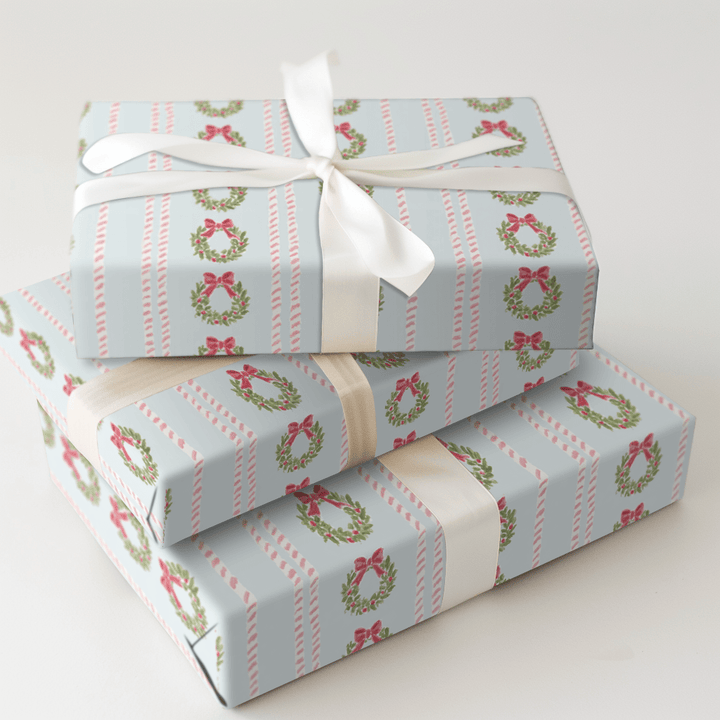 Wreath Stripe - Wrapping Paper - Aspen & Arlo