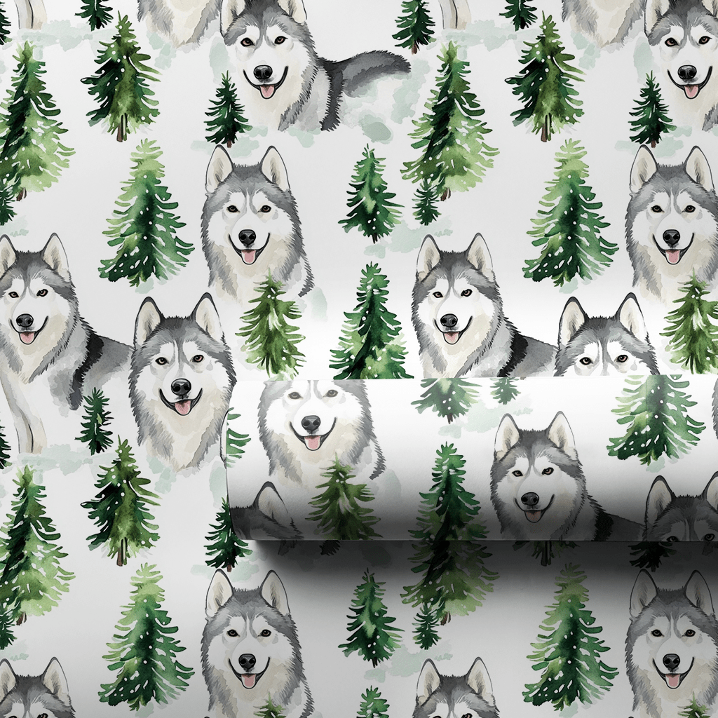 Snow Day for Malamuts - Wrapping Paper - Aspen & Arlo