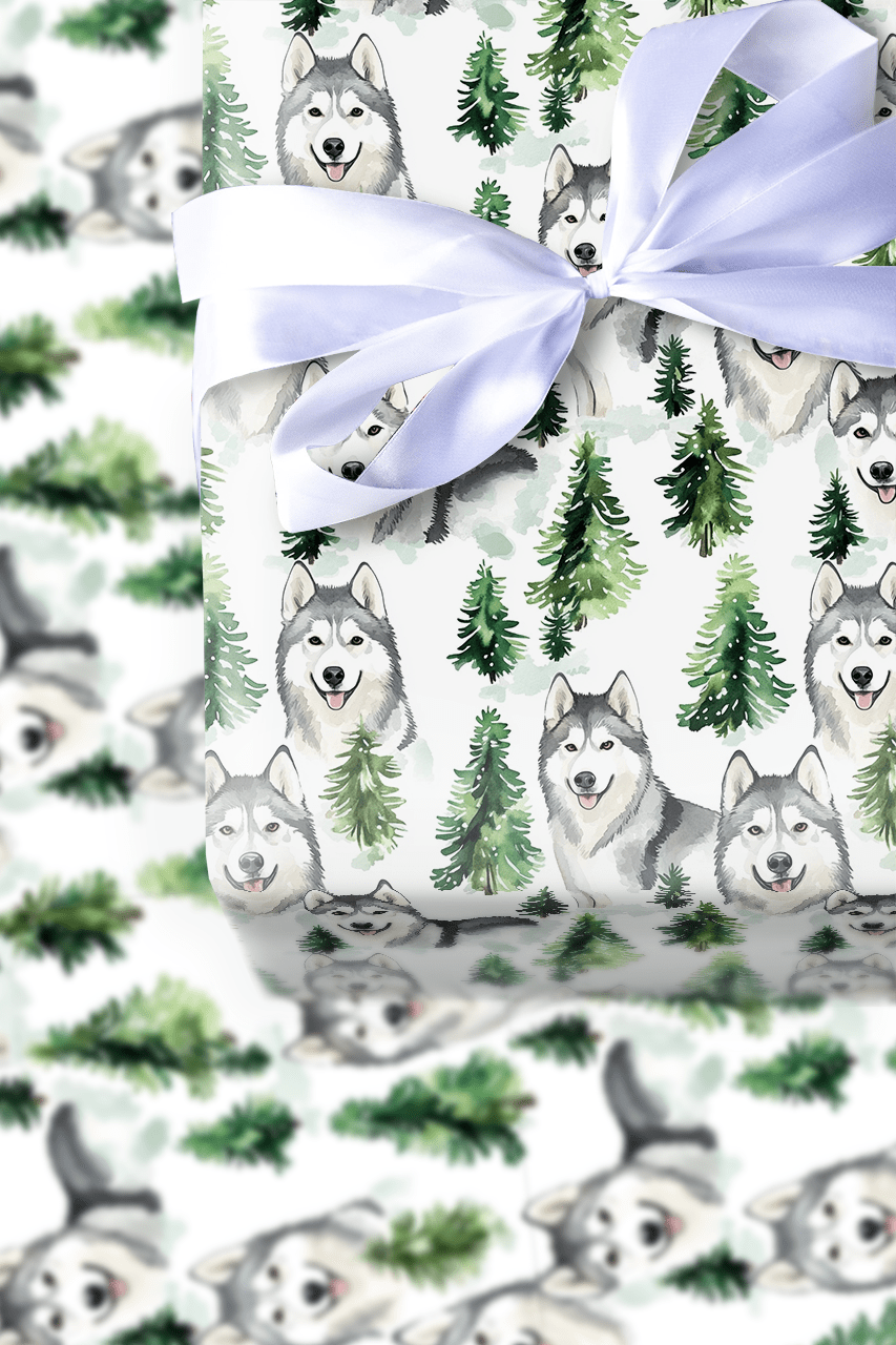 Snow Day for Malamuts - Wrapping Paper - Aspen & Arlo