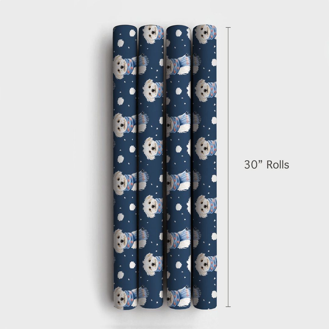 Bundle Up with the Maltese - Wrapping Paper - Aspen & Arlo