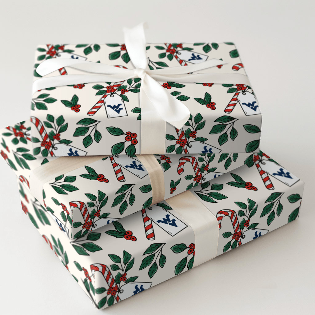 Peppermint WVU - Wrapping Paper - Aspen & Arlo