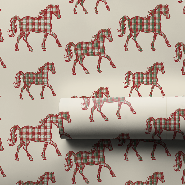 Gingham Christmas Horses