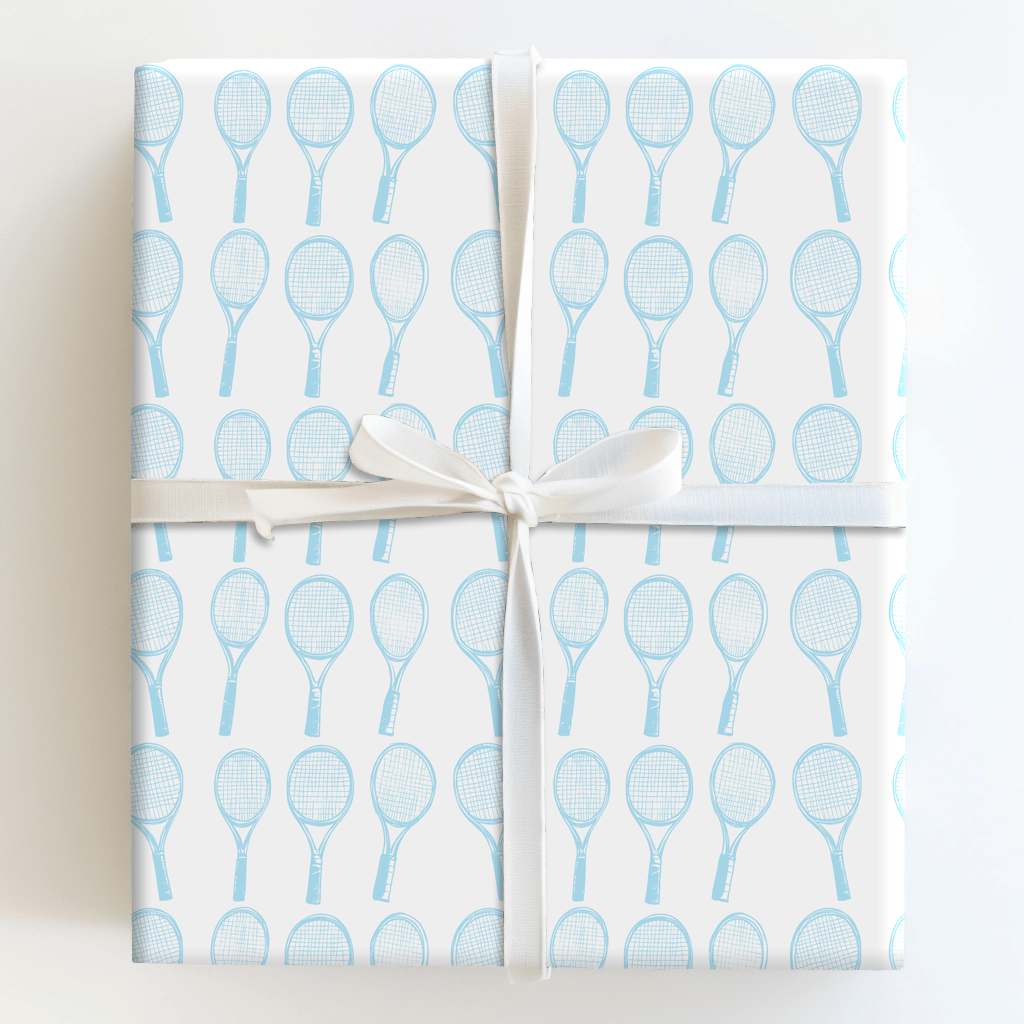 Match Point Baby Blue - Wrapping Paper - Aspen & Arlo