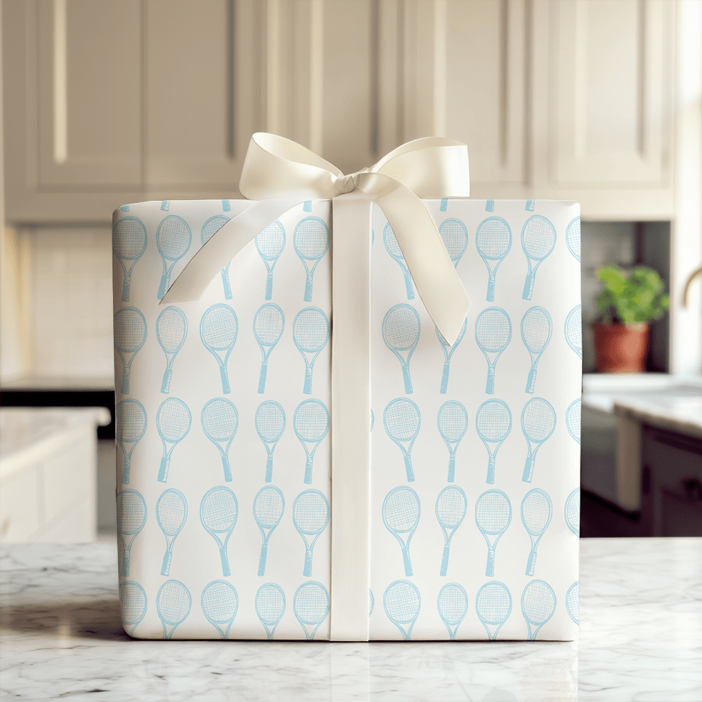 Match Point Baby Blue - Wrapping Paper - Aspen & Arlo