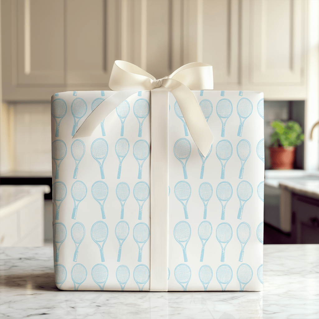 Match Point Baby Blue - Wrapping Paper - Aspen & Arlo