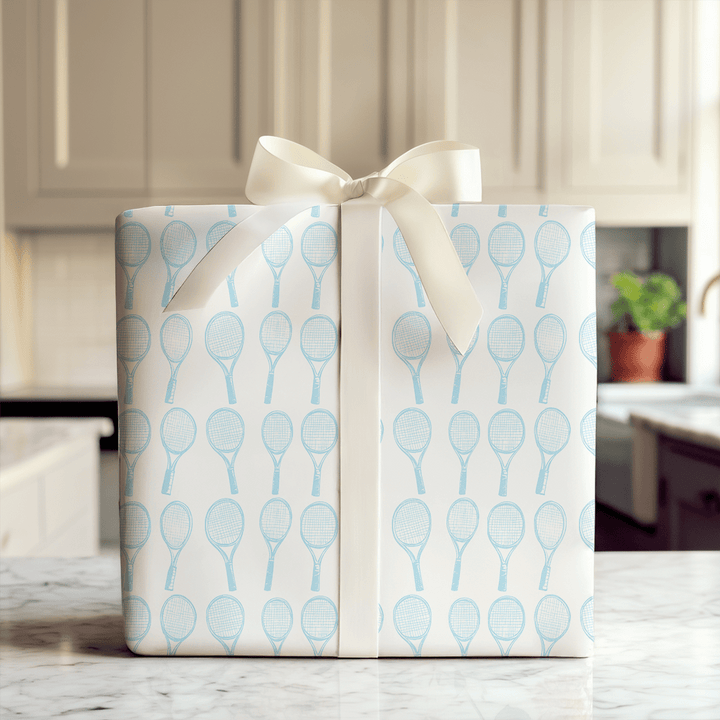Match Point Baby Blue - Wrapping Paper - Aspen & Arlo