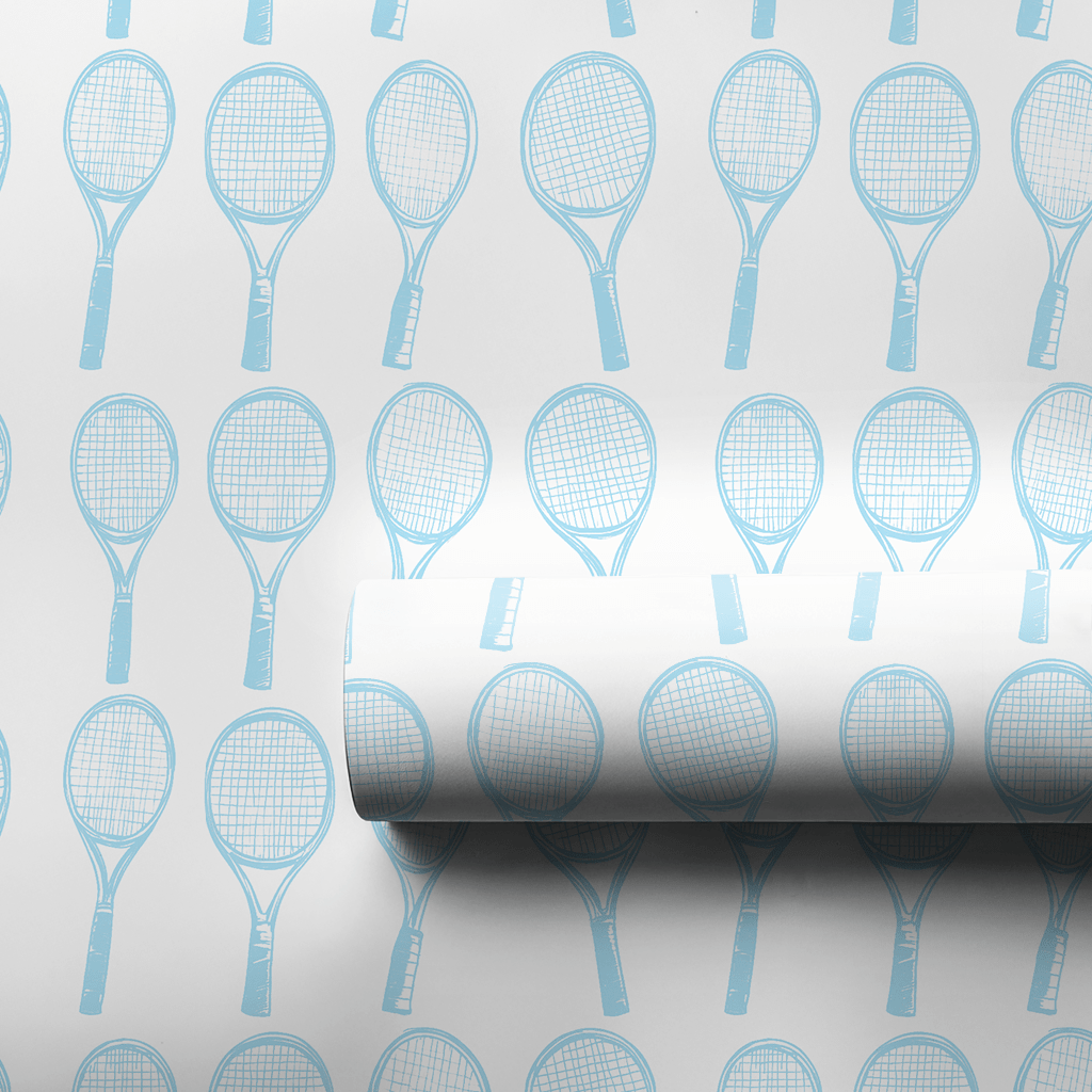 Match Point Baby Blue - Wrapping Paper - Aspen & Arlo