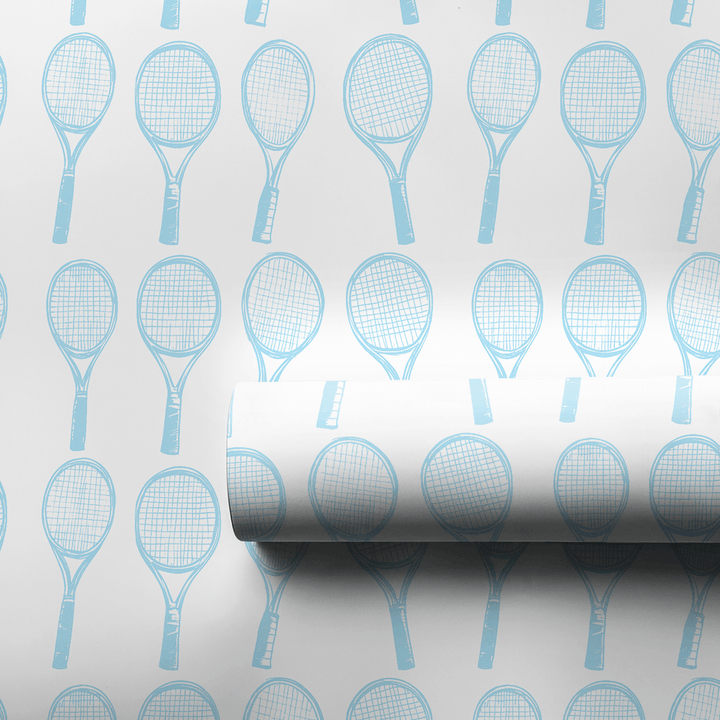 Match Point Baby Blue - Wrapping Paper - Aspen & Arlo