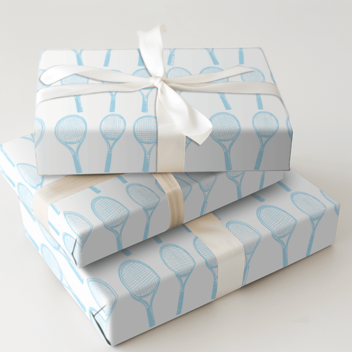 Match Point Baby Blue - Wrapping Paper - Aspen & Arlo