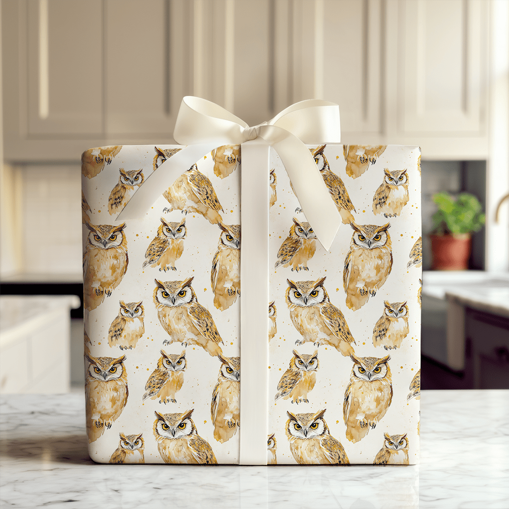 Hoot Gold - Wrapping Paper - Aspen & Arlo