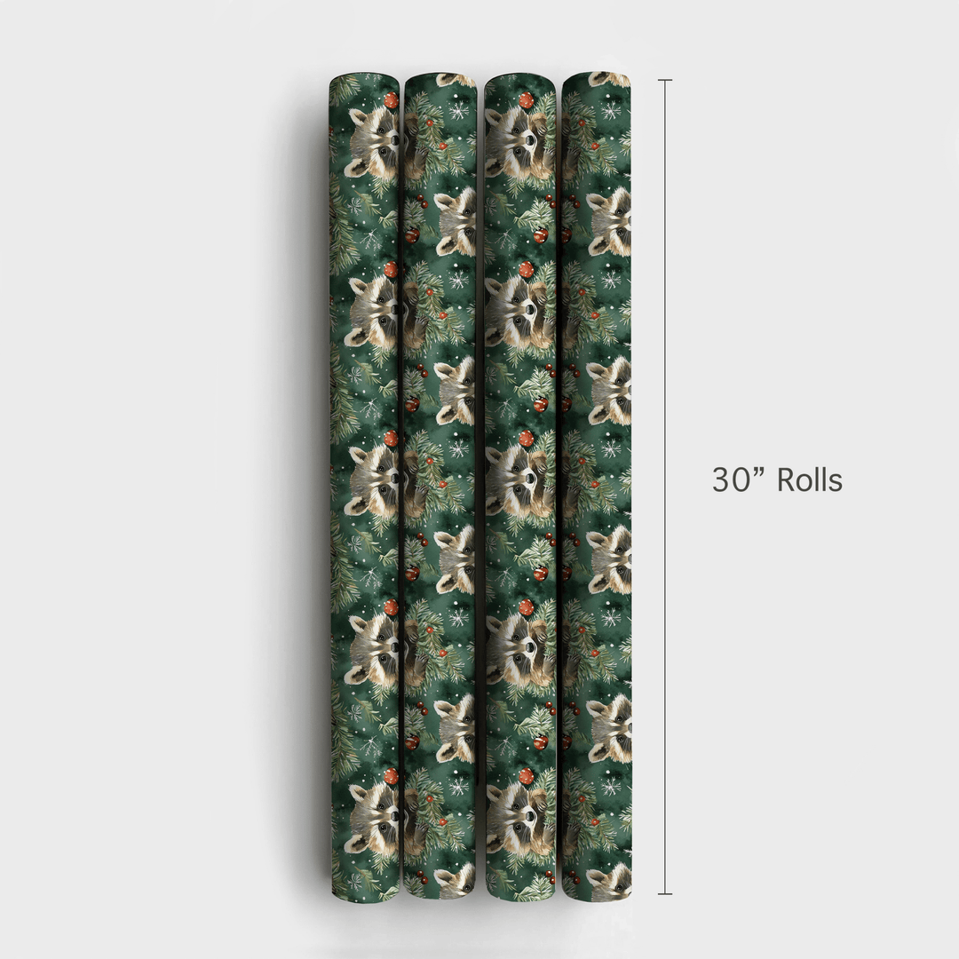 Tis the Season Racoon - Wrapping Paper - Aspen & Arlo