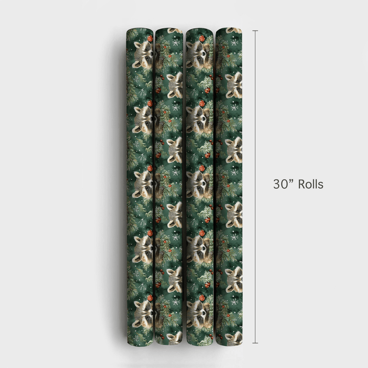 Tis the Season Racoon - Wrapping Paper - Aspen & Arlo