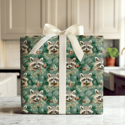 Tis the Season Racoon - Wrapping Paper - Aspen & Arlo